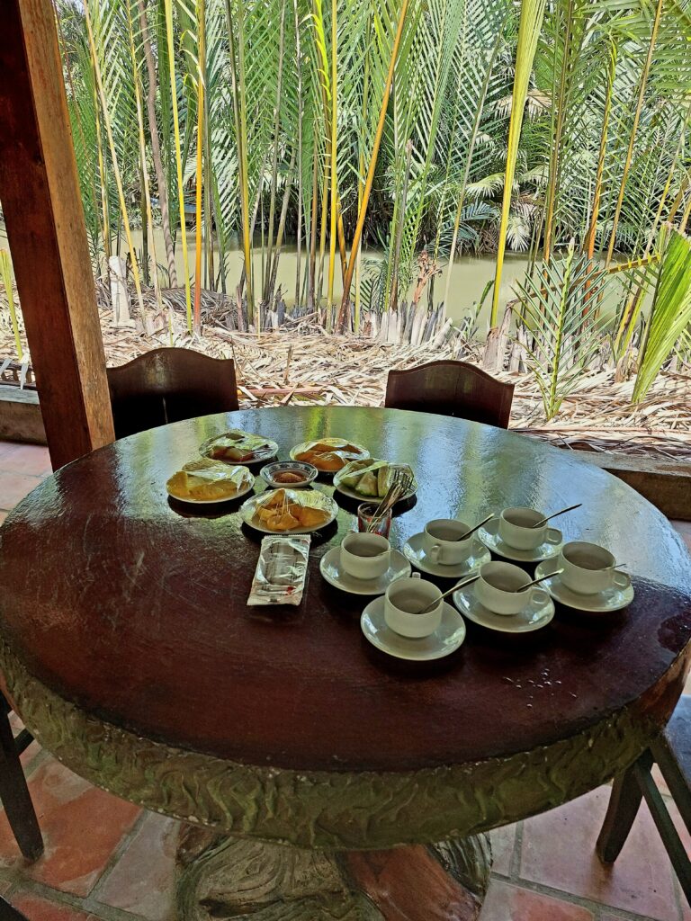 Kleine Teepause während unserem Kreuzfahrtausflug ins Mekong-Delta